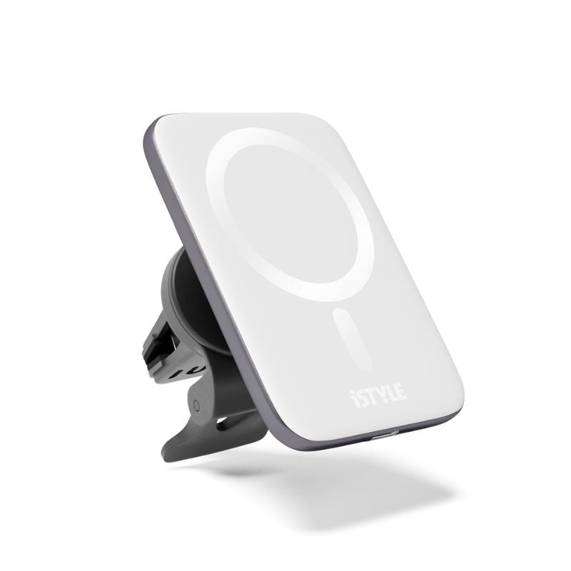 iSTYLE – Qi2 ultravékony autós töltő MagSafe kompatibilitással - ezüst/fehér - iSTYLE HU