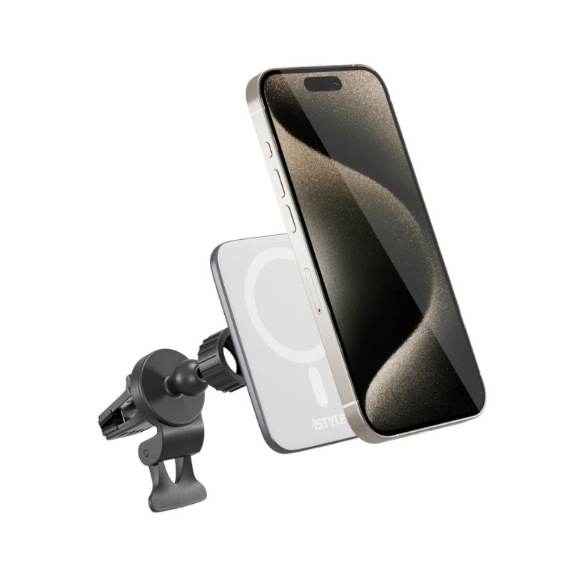 iSTYLE – Qi2 ultravékony autós töltő MagSafe kompatibilitással - ezüst/fehér - iSTYLE HU
