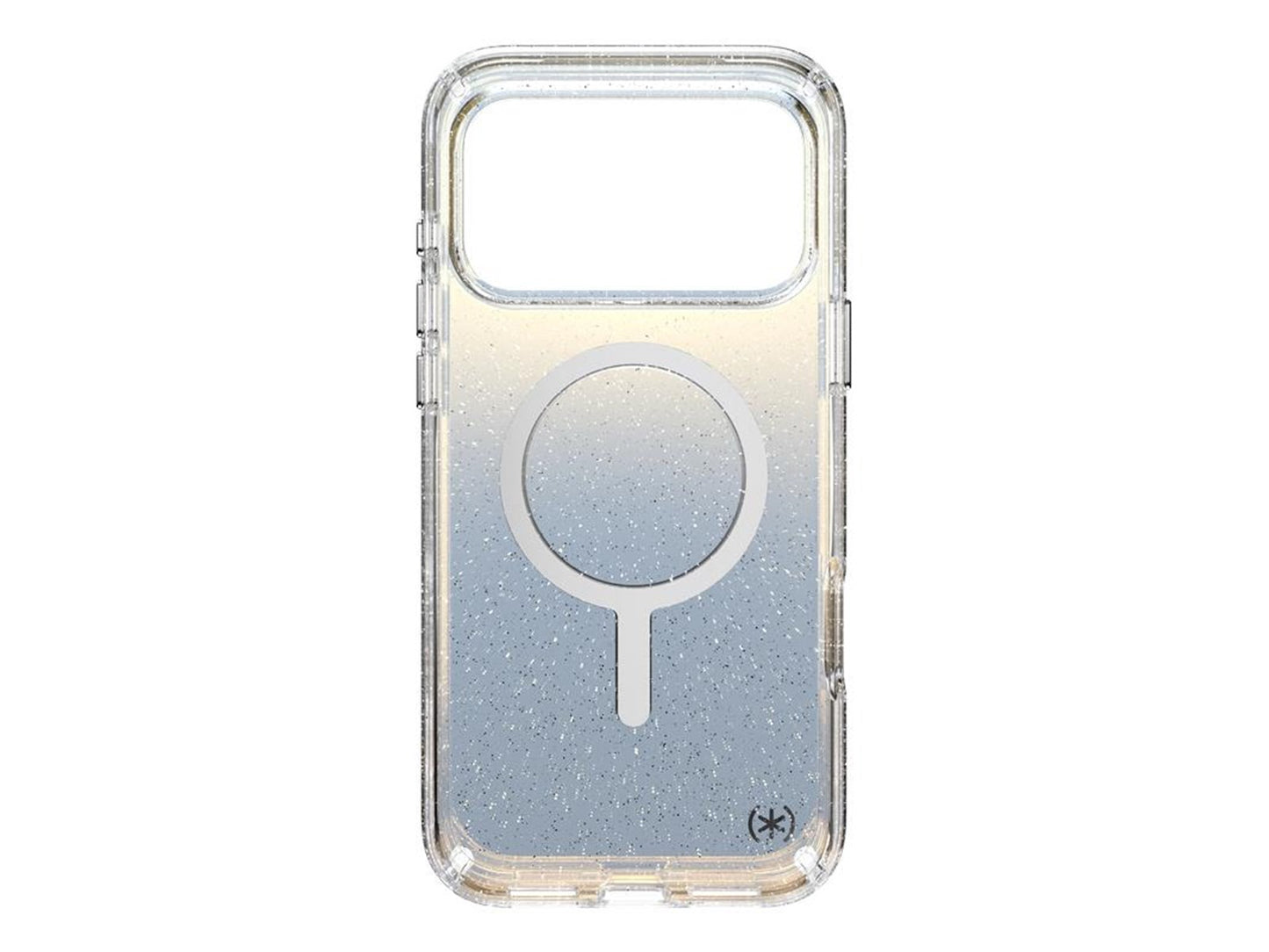 Speck Presidio LUX Glitter MagSafe case for iPhone 17 Pro - Hyper Mirror Glitter/Silver Metallic