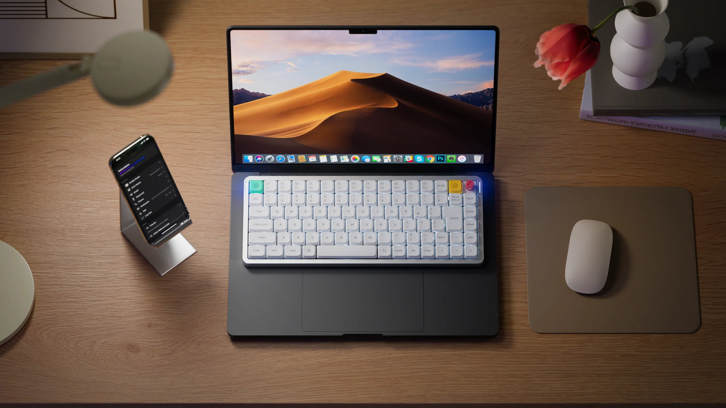 NuPhy Air75 V3 vezeték nélküli Bluetooth billentyűzet, Gateron Blush nano switch - fekete