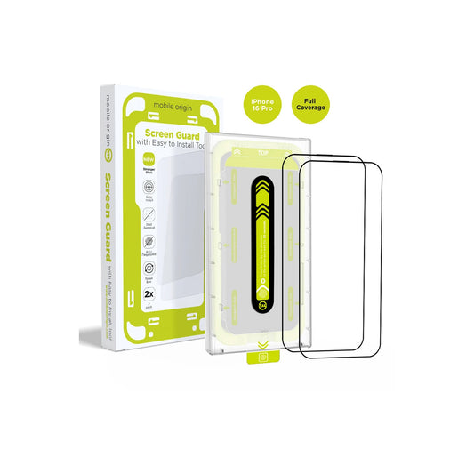 Mobile Origin – iPhone 16 Pro kijelzővédő üveg, applikátorral - (2 darab) - iSTYLE HU