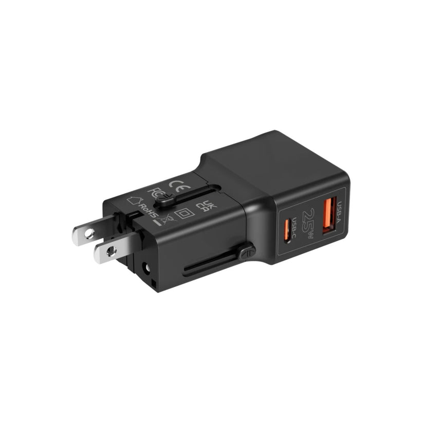 Mobile Origin – 25W-os utazó adapter (EU/US/UK/AU) - fekete - iSTYLE HU