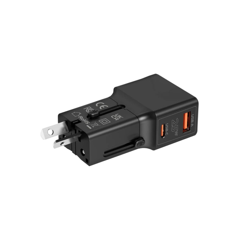Mobile Origin – 25W-os utazó adapter (EU/US/UK/AU) - fekete - iSTYLE HU
