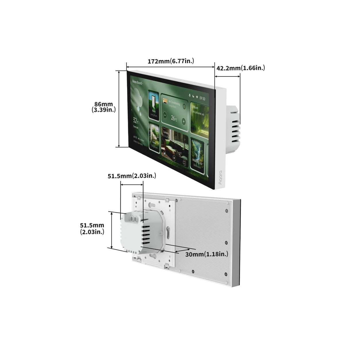AQARA S1 Plus Panel Hub EU: vezérlőpanel + hub + 2 csatornás fali kapcsoló