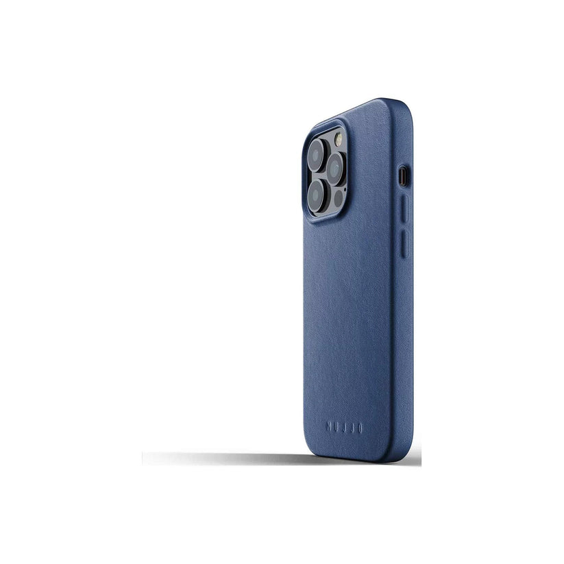 Mujjo – iPhone 13 Pro bőr tok - kék - iSTYLE HU