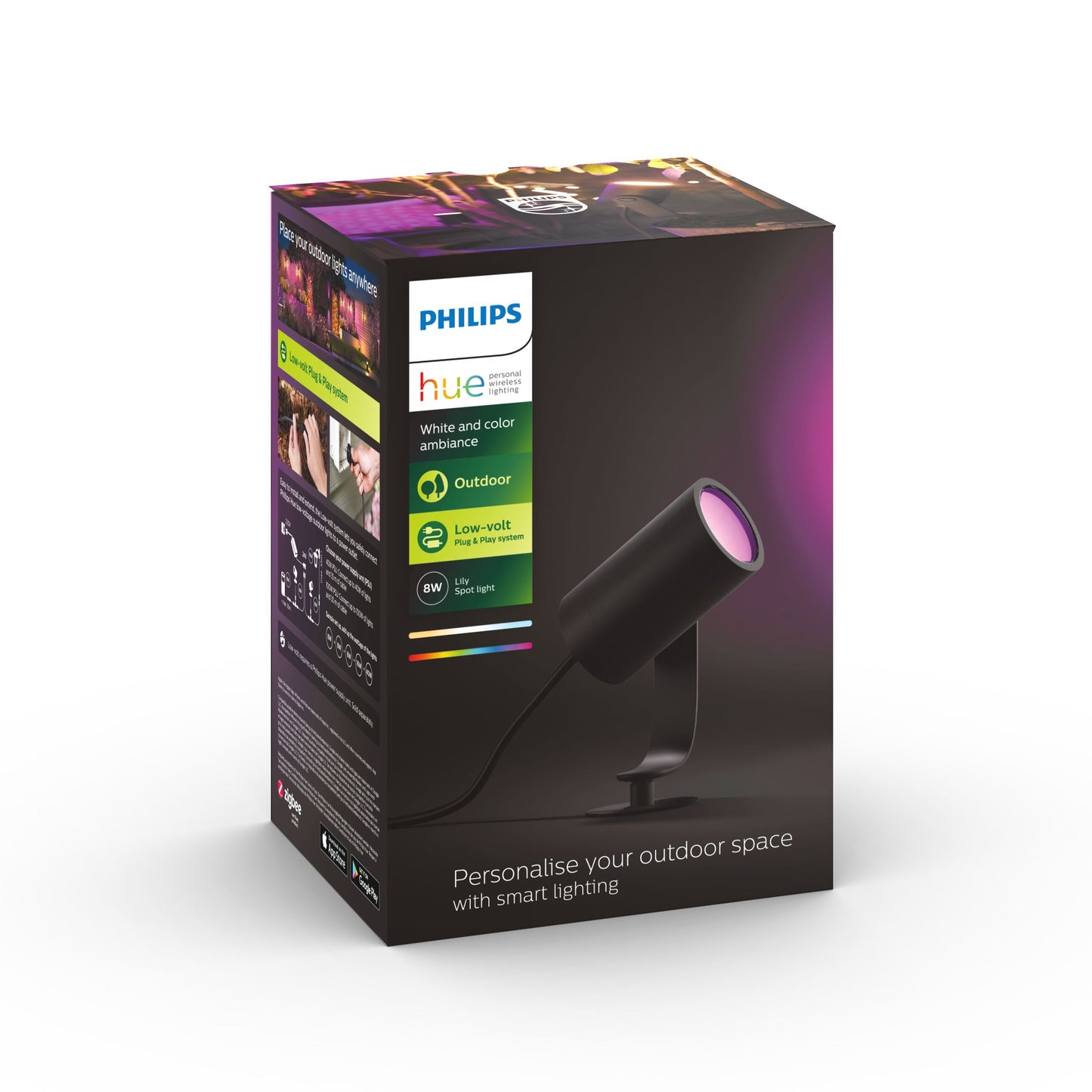 Lily Hue ext. spike black 1x8White 24V