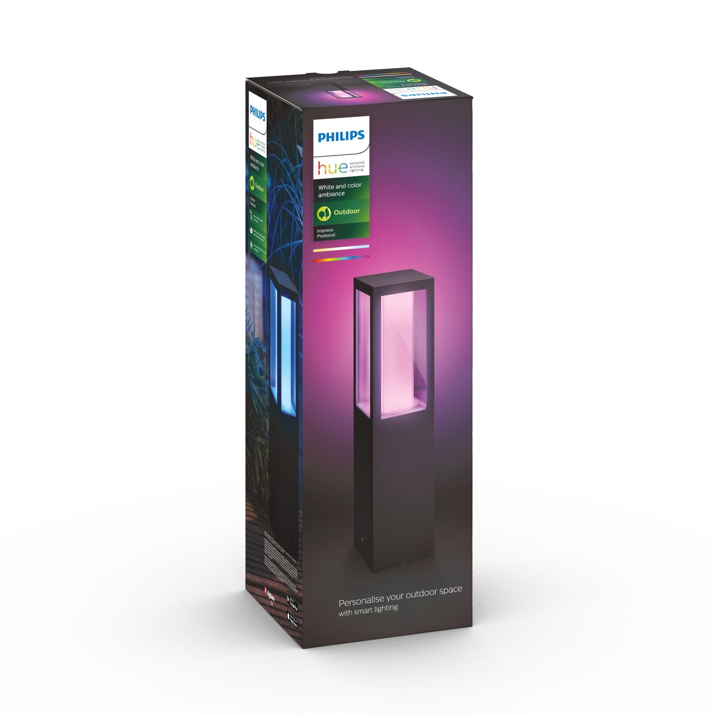 Impress Philips Hue White Ambiance CA EU pedestal black 2x8White