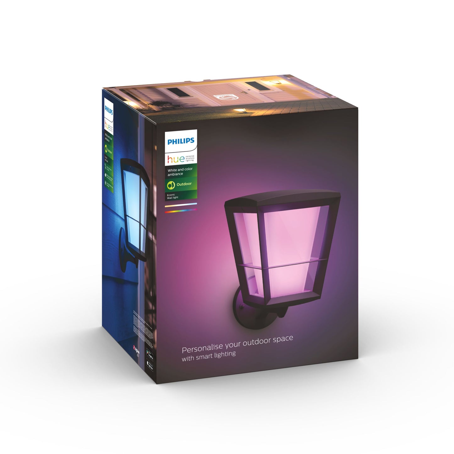 Econic Philips Hue White Ambiance CA EU up White Ambiancell lantern black
