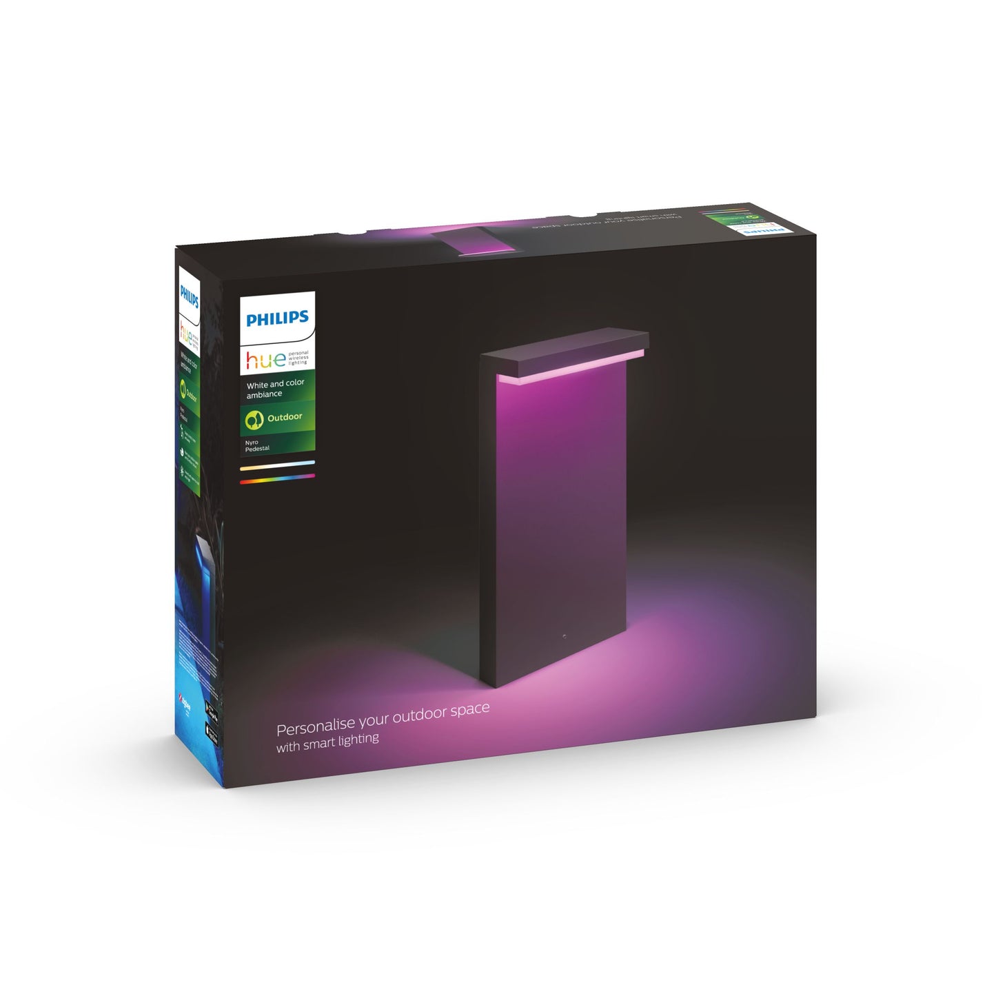 Nyro Philips Hue White Ambiance CA pedestal black 1x13.5White 24V