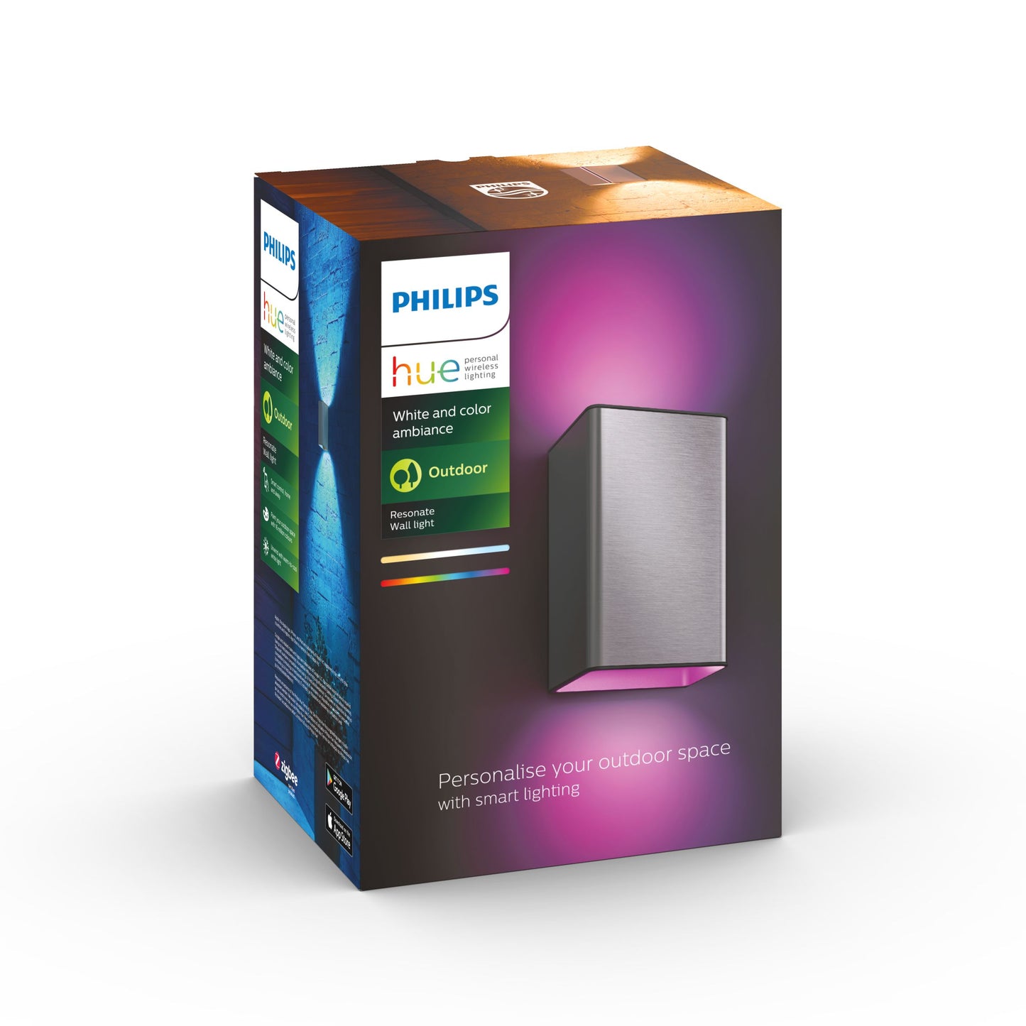 Resonate Philips Hue White Ambiance CA White Ambiancell lantern inox 2x8