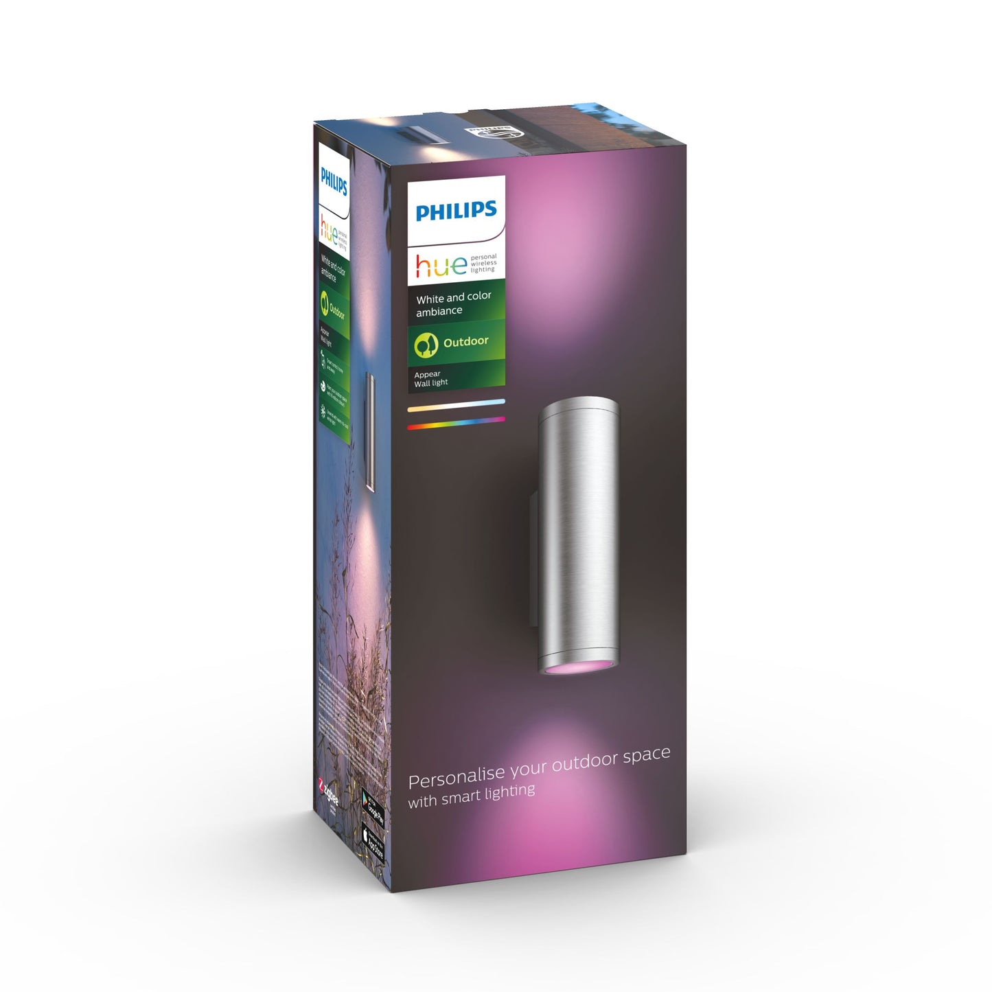 Appear Philips Hue White Ambiance CA EU White Ambiancell lantern inox 2x8
