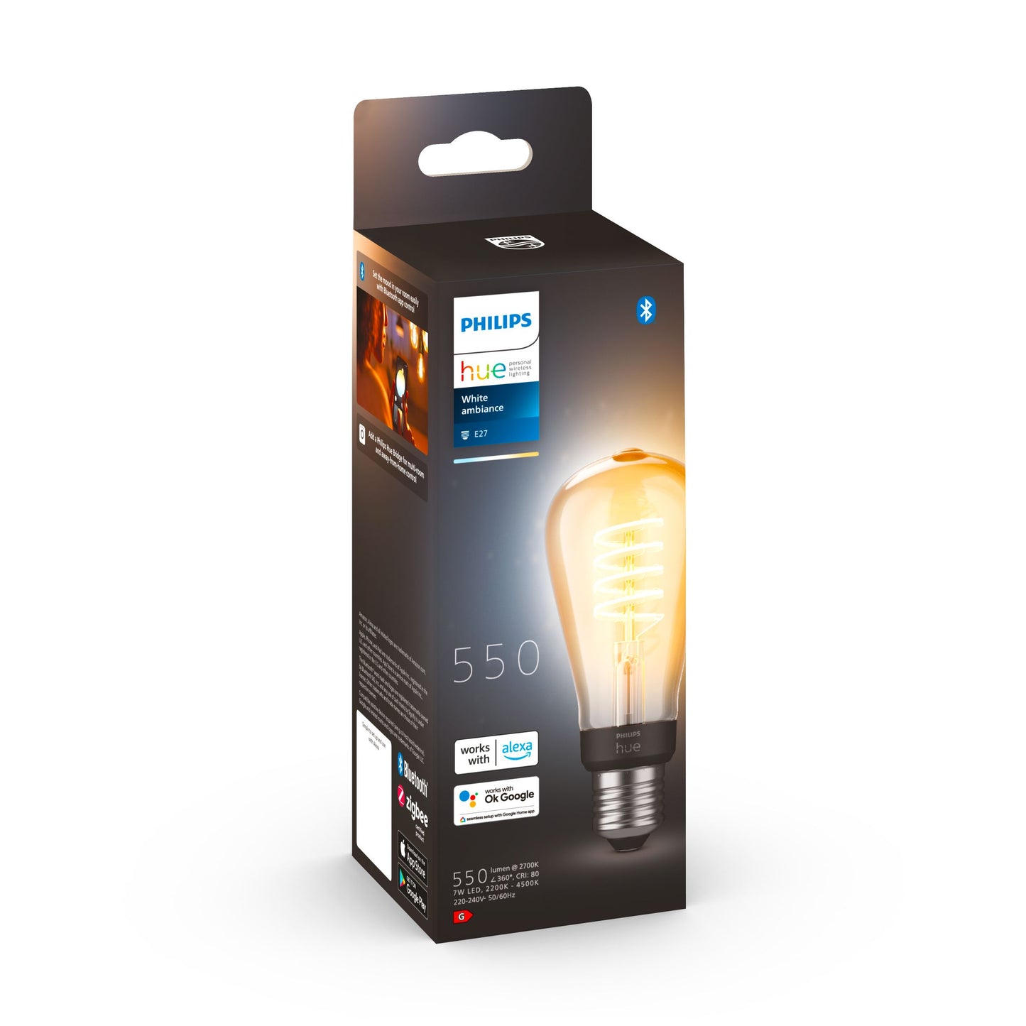 Philips Hue White Ambiance 7White Fil ST64 EUR E27