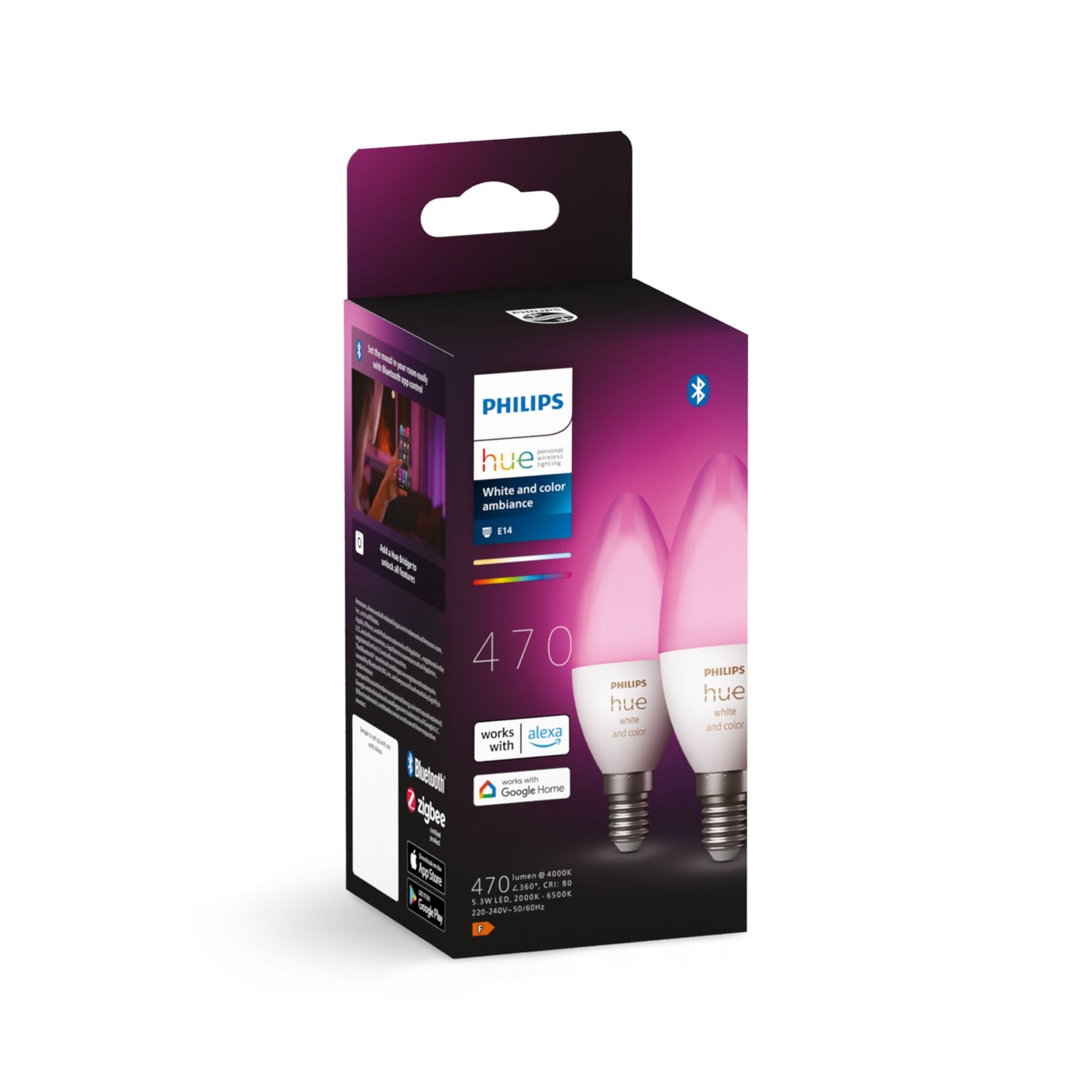 Philips Hue White and Color Ambiance 5.3White B39 E14 EU 2 db-os készlet