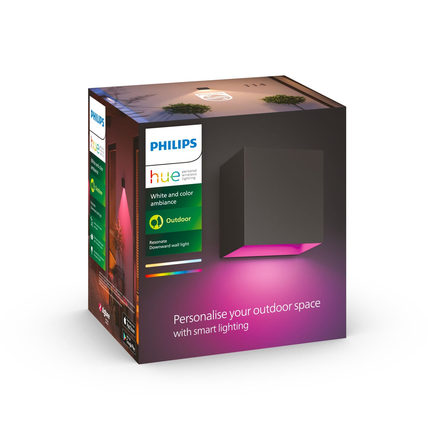 Resonate Philips Hue White Ambiance CA downWhite Ambiancerd White Ambiancell light black 1x8White