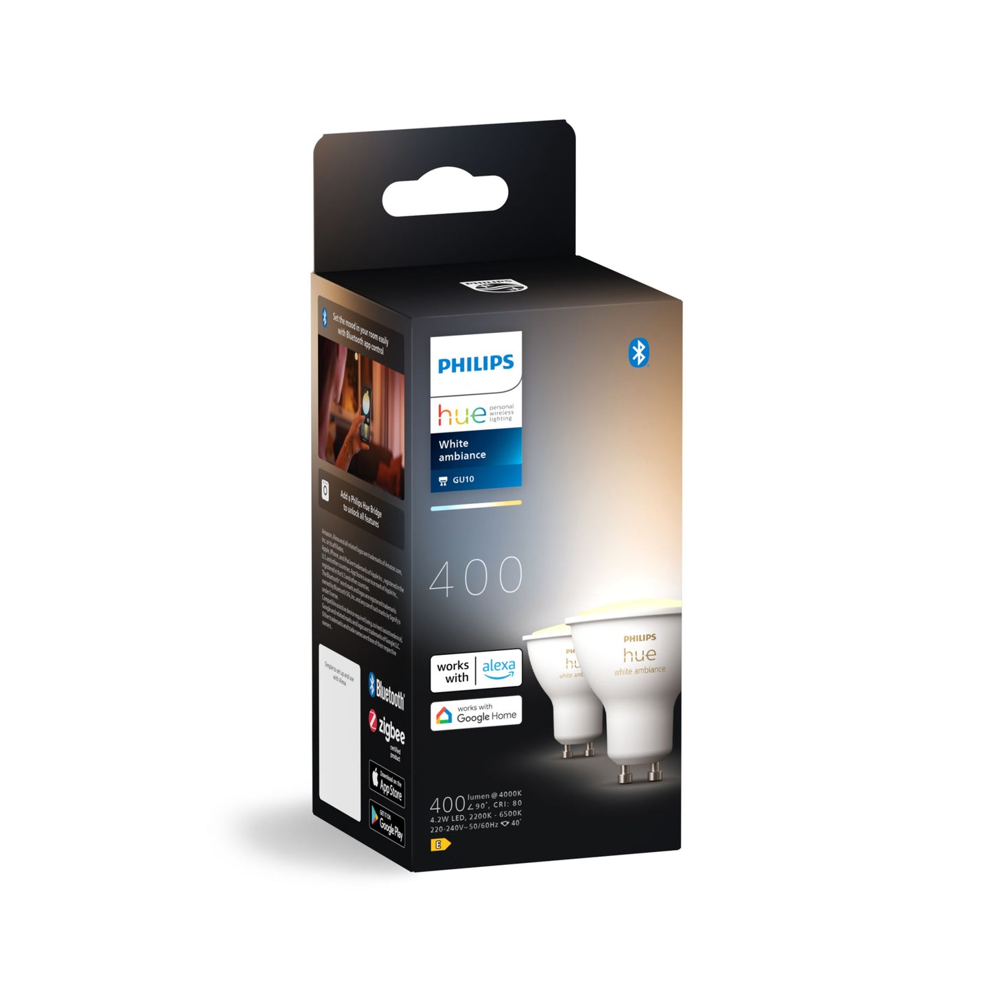 Philips Hue White Ambiance 4.2White GU10 2 db-os készlet EU