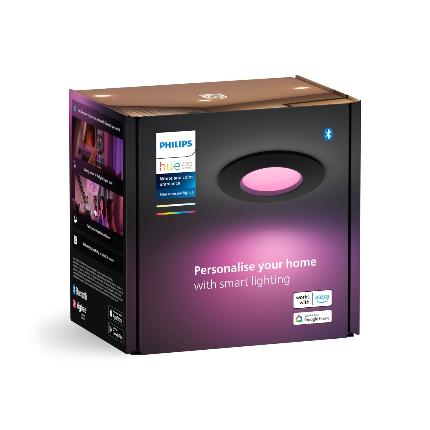 Philips Hue White Ambiance CA Slim downlight S (90mm) EMEA-Black