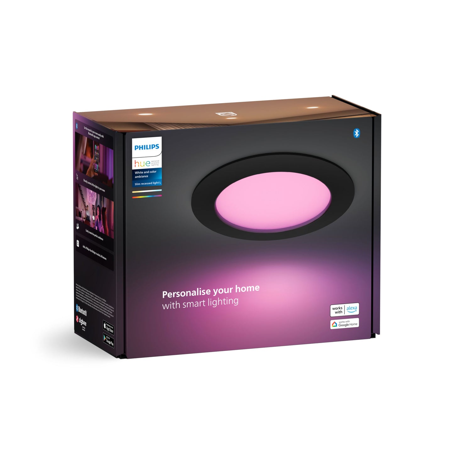 Philips Hue White Ambiance CA Slim downlight L (170mm) EMEA-Black