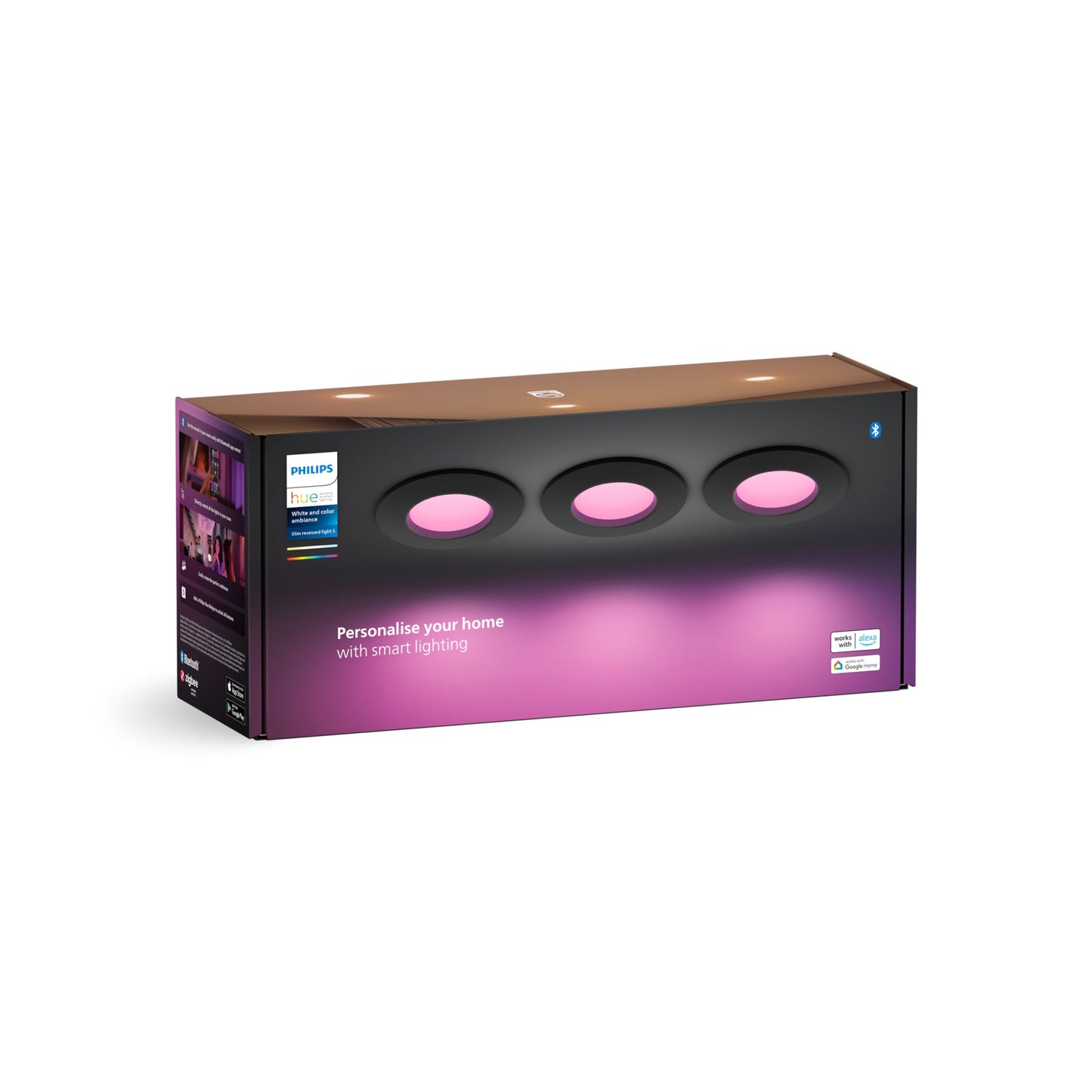 Philips Hue White Ambiance CA Slim downlight S (90mm) EMEA-Black Multipack