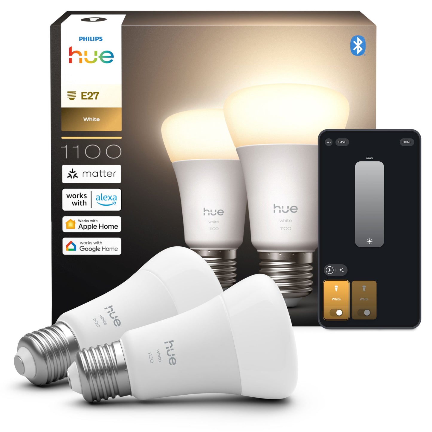 Philips Hue White 1100 A60 E27 2 db-os készlet EU