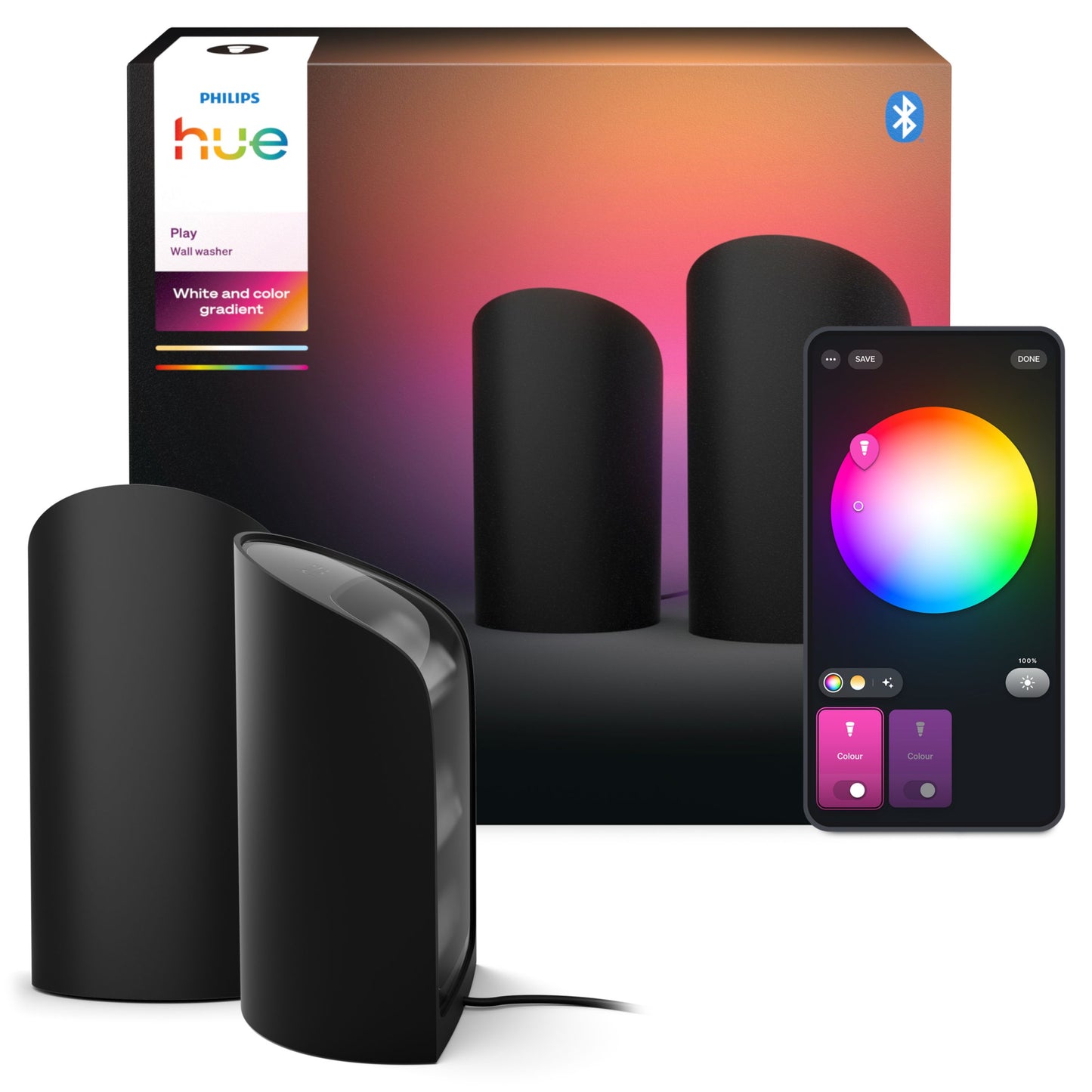 Philips Hue Play White Ambiancell White Ambiancesher 2-pack black EU/UK
