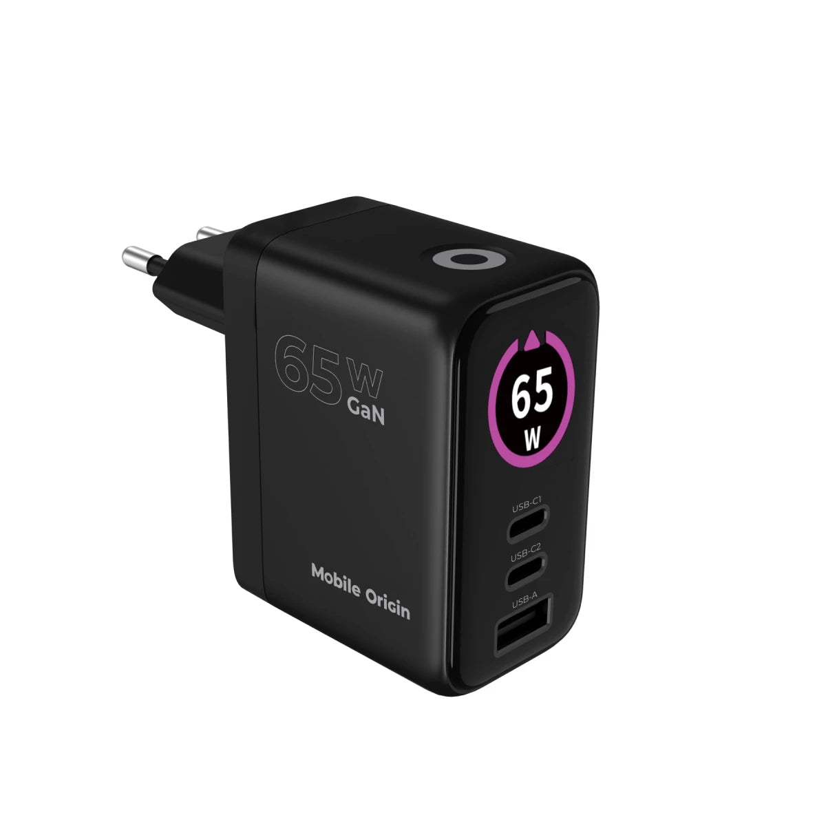 Mobile Origin 65W GaN Display Charger PW20 - 2x USB-C + USB-A