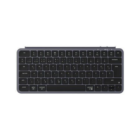 Keychron B1 Pro Bluetooth / Vezeték nélküli / USB-C Scissor Switch mechanikájú billentyűzet (Magyar kiosztás) - fekete-szürke
