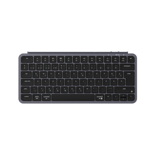 Keychron B1 Pro Bluetooth / Vezeték nélküli / USB-C Scissor Switch mechanikájú billentyűzet (Magyar kiosztás) - fekete-szürke