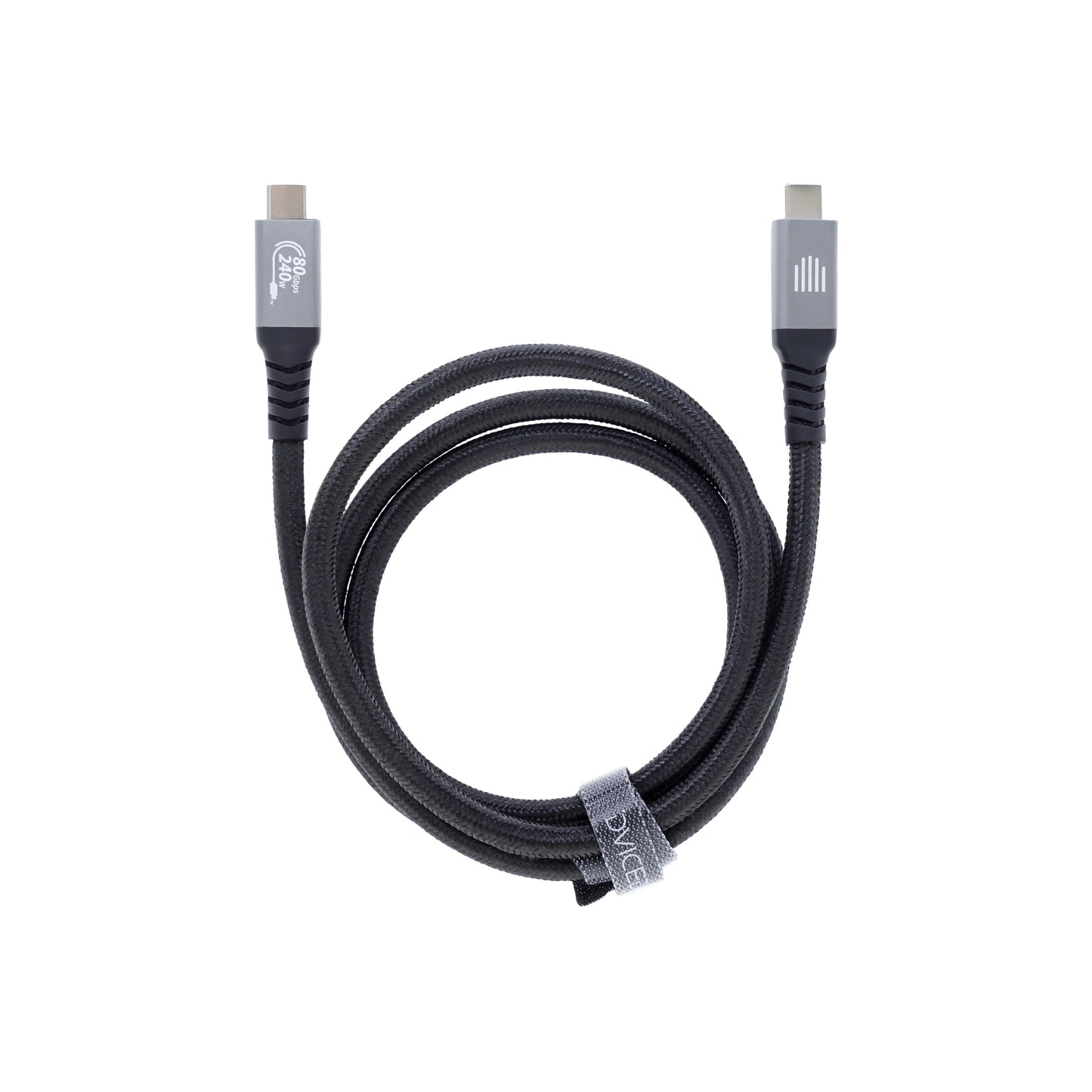 Dviced USB4 Fonott Kábel, 80 Gbps, 240 W, (Thunderbolt-kompatibilis), 1m - fekete