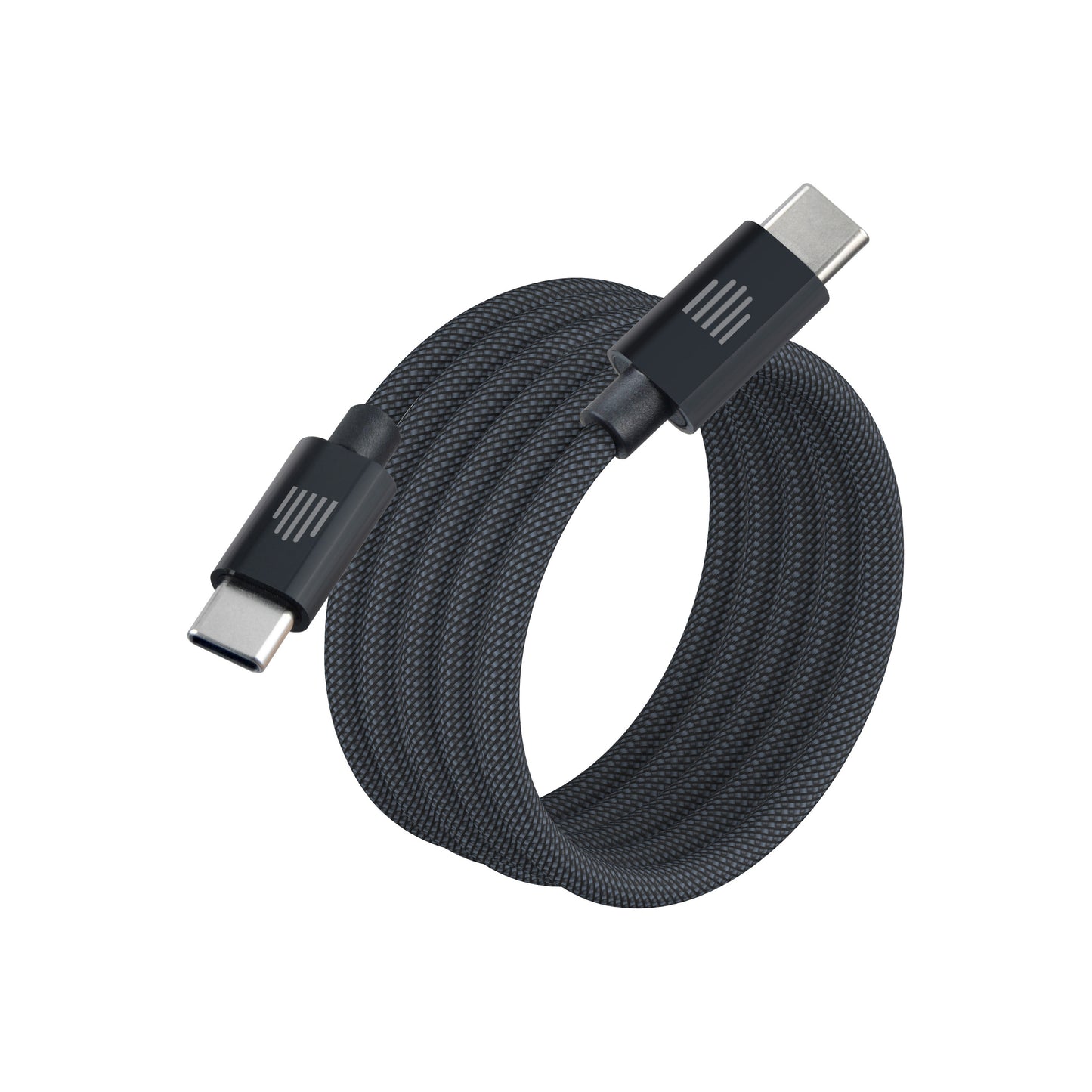 Dviced USB-C - USB-C mágneses fonott kábel, 1,25m - sötétszürke
