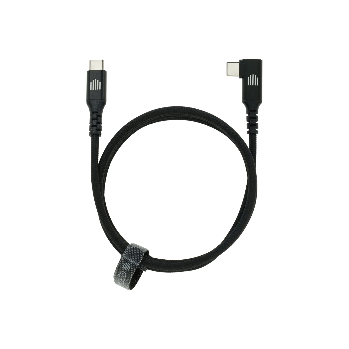 Dviced USB-C - USB-C 90 fokos fonott kábel, 1,25m - fekete