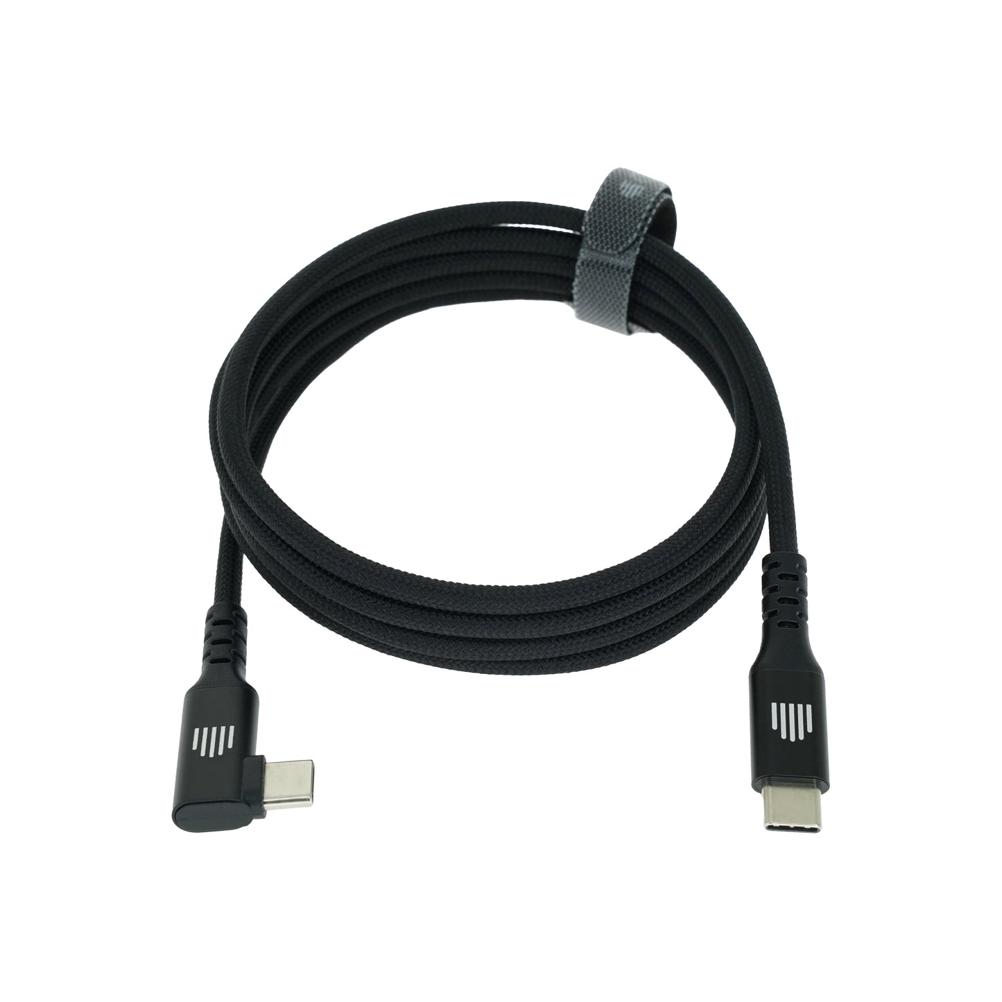 Dviced USB-C - USB-C 90 fokos fonott kábel, 1,25m - fekete