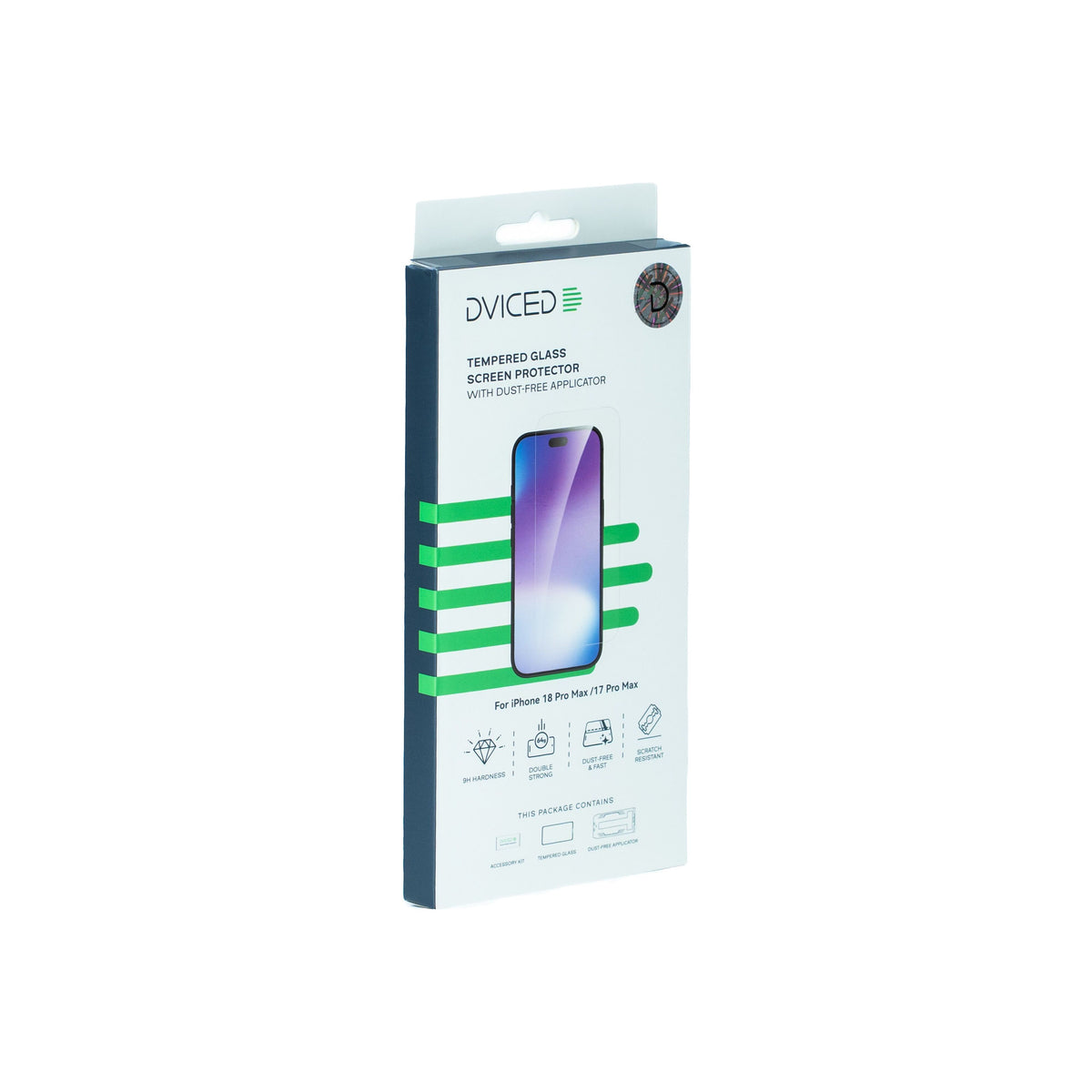 Dviced Tempered glass screen protector for iPhone 18 Pro Max with dust-free applicator - iSTYLE.hu