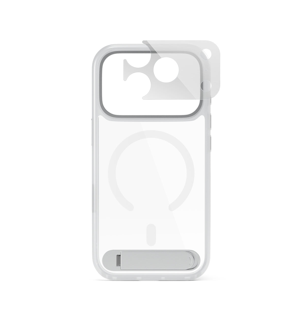 Epico HeroStand Pro Mag+ Case iPhone 17 Pro/18 Pro with foldable stand - Matt Átlátszó (Keresztpánt kompatibilis & Kamerasziget védő)