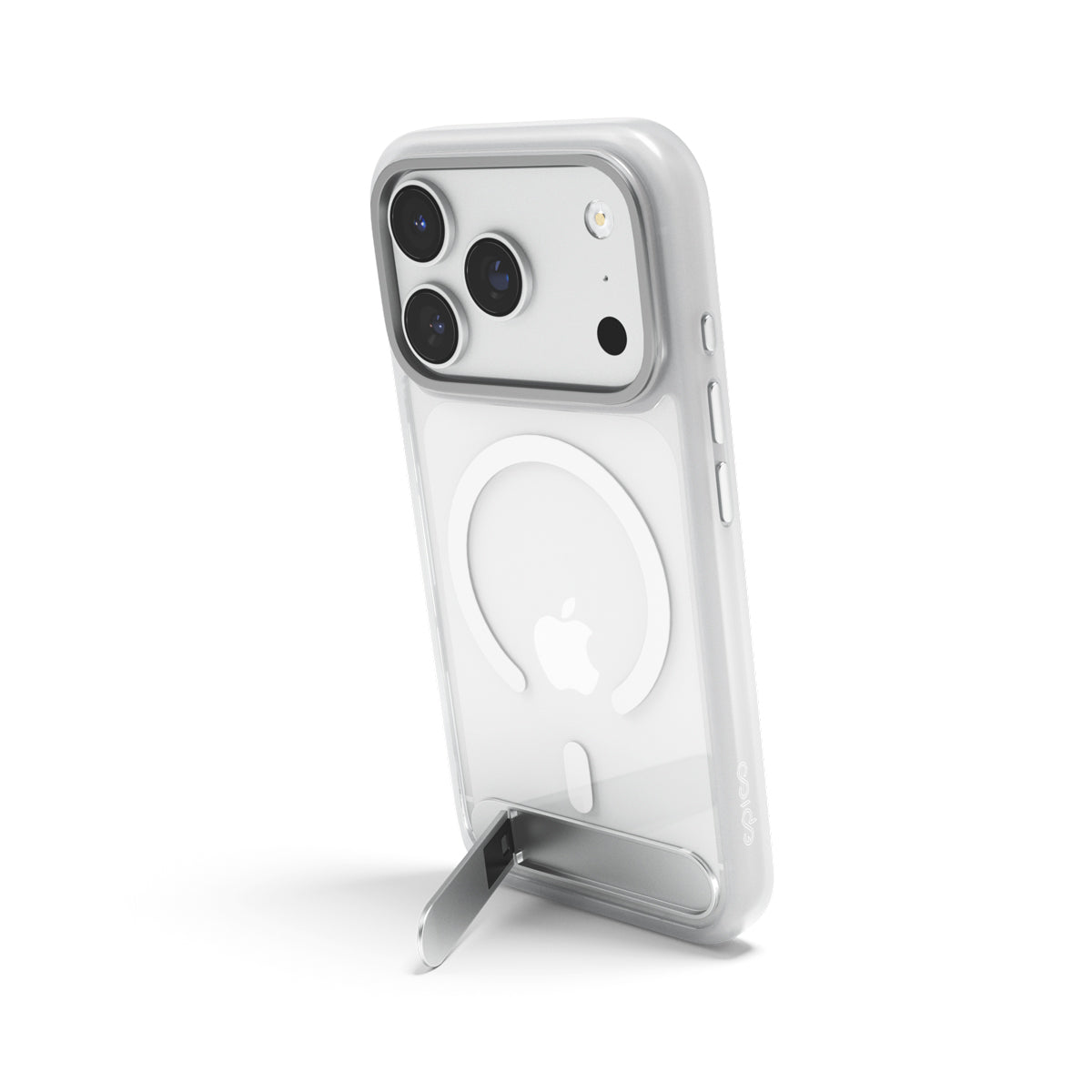 Epico HeroStand Pro Mag+ Case iPhone 17 Pro/18 Pro with foldable stand - Matt Átlátszó (Keresztpánt kompatibilis & Kamerasziget védő)