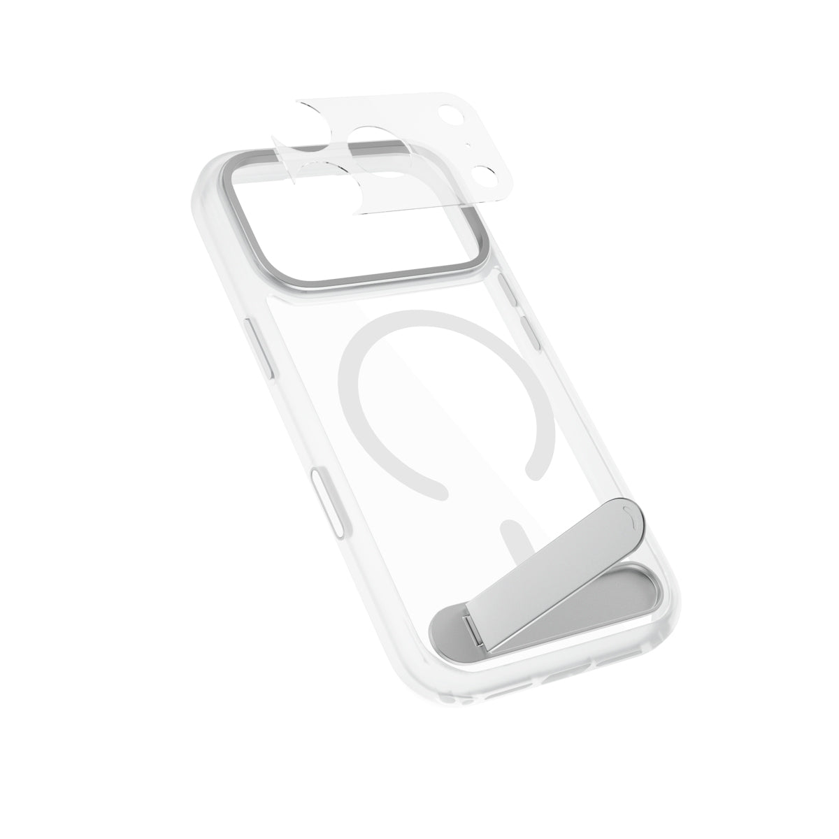 Epico HeroStand Pro Mag+ Case iPhone 17 Pro/18 Pro with foldable stand - Matt Átlátszó (Keresztpánt kompatibilis & Kamerasziget védő)
