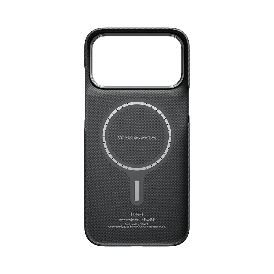 Pitaka Edge Case, Black/Grey Twill - iPhone 18 Pro