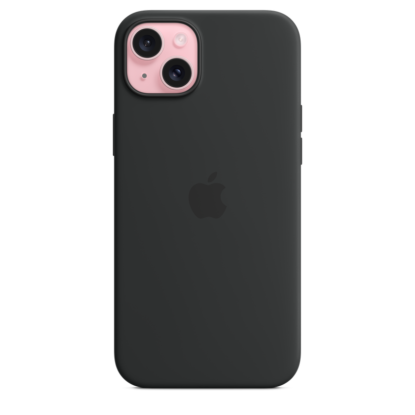 iPhone 15 Plus MagSafe–rögzítésű szilikontok – fekete - iSTYLE HU