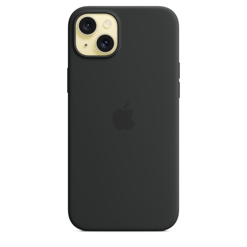 iPhone 15 Plus MagSafe–rögzítésű szilikontok – fekete - iSTYLE HU