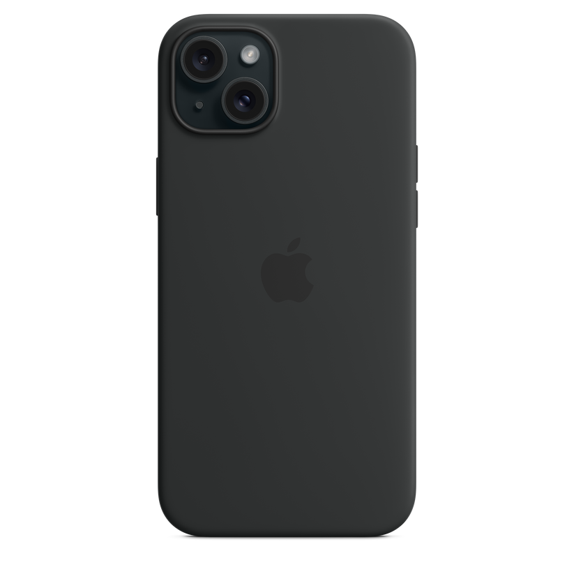 iPhone 15 Plus MagSafe–rögzítésű szilikontok – fekete - iSTYLE HU