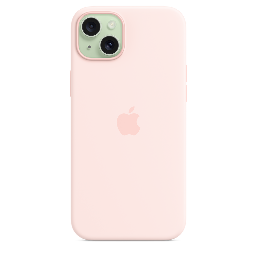 iPhone 15 Plus MagSafe–rögzítésű szilikontok – lágy rózsaszín - iSTYLE HU