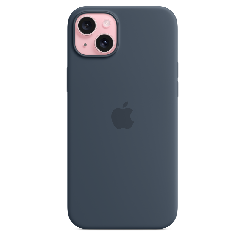 iPhone 15 Plus MagSafe–rögzítésű szilikontok – viharkék - iSTYLE HU