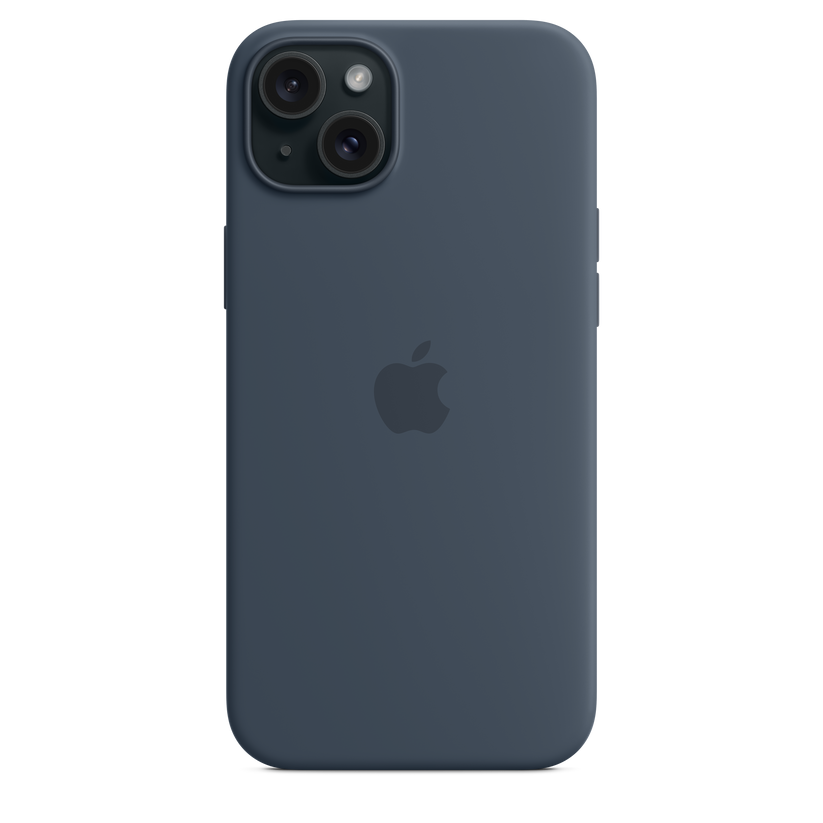 iPhone 15 Plus MagSafe–rögzítésű szilikontok – viharkék - iSTYLE HU
