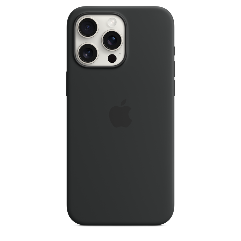 iPhone 15 Pro Max MagSafe–rögzítésű szilikontok – fekete - iSTYLE HU