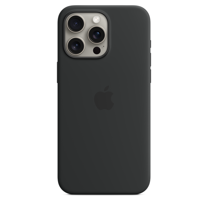 iPhone 15 Pro Max MagSafe–rögzítésű szilikontok – fekete - iSTYLE HU
