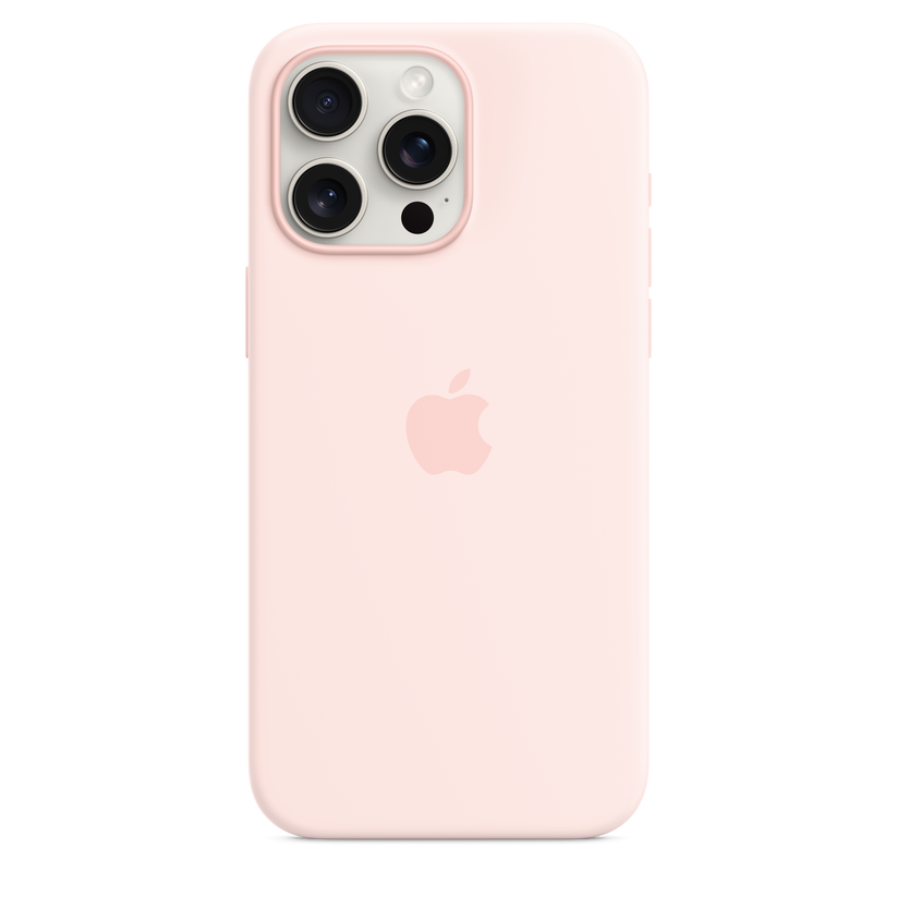 iPhone 15 Pro Max MagSafe–rögzítésű szilikontok – lágy rózsaszín - iSTYLE HU