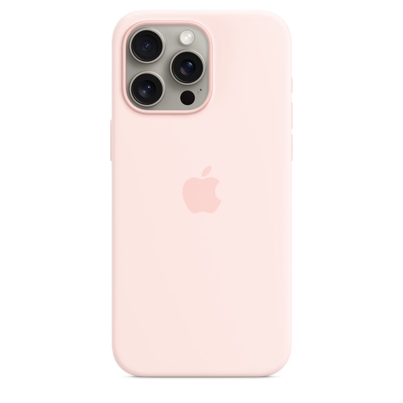 iPhone 15 Pro Max MagSafe–rögzítésű szilikontok – lágy rózsaszín - iSTYLE HU