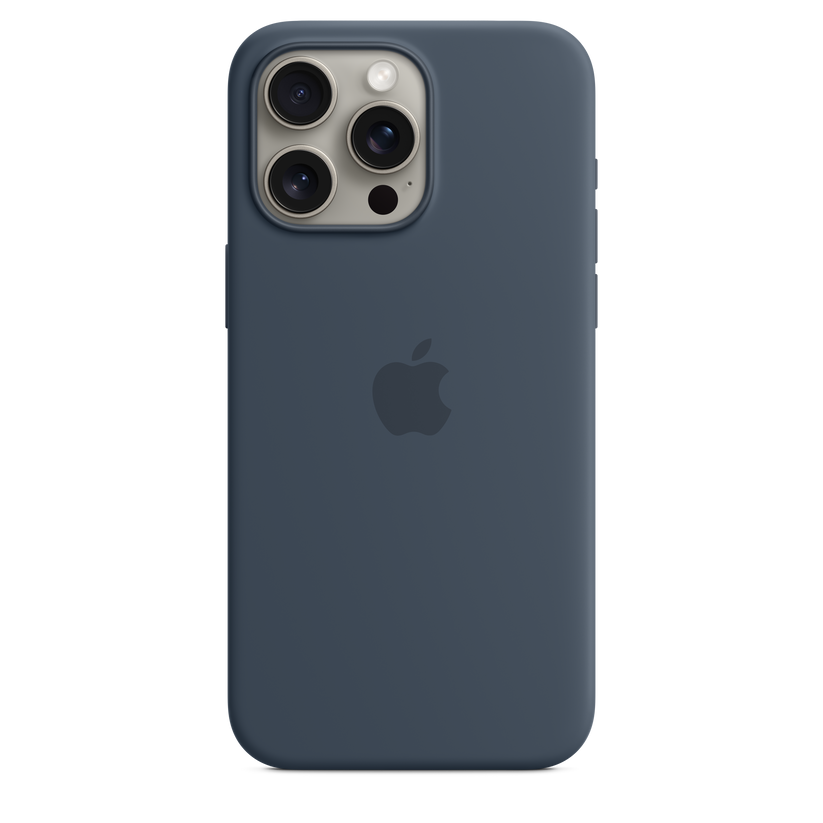 iPhone 15 Pro Max MagSafe–rögzítésű szilikontok – viharkék - iSTYLE HU