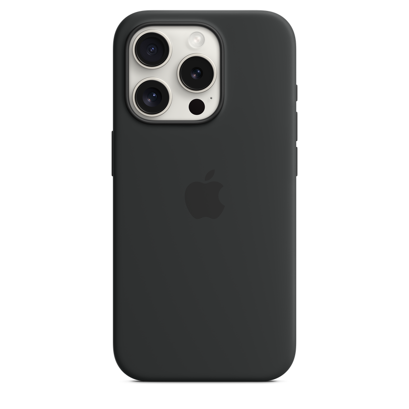 iPhone 15 Pro MagSafe–rögzítésű szilikontok – fekete - iSTYLE HU