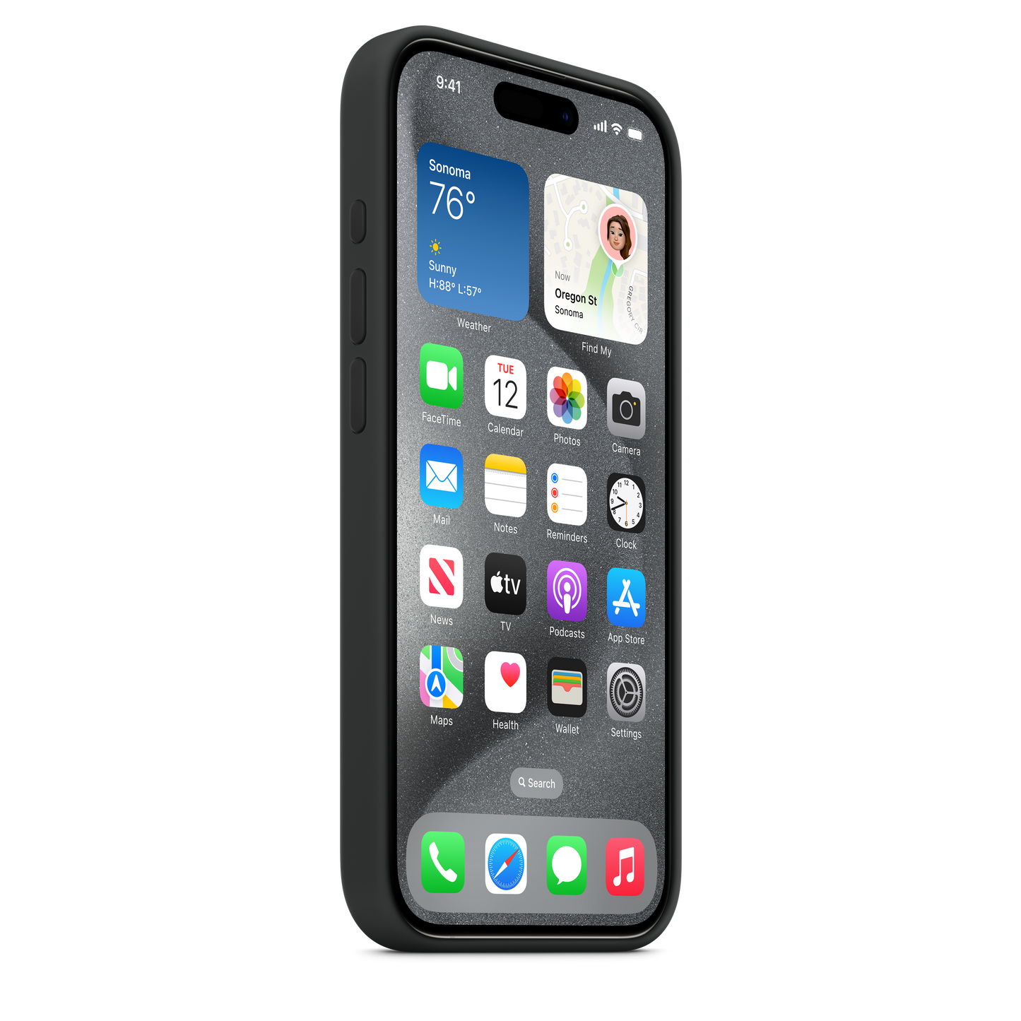 iPhone 15 Pro MagSafe–rögzítésű szilikontok – fekete - iSTYLE HU
