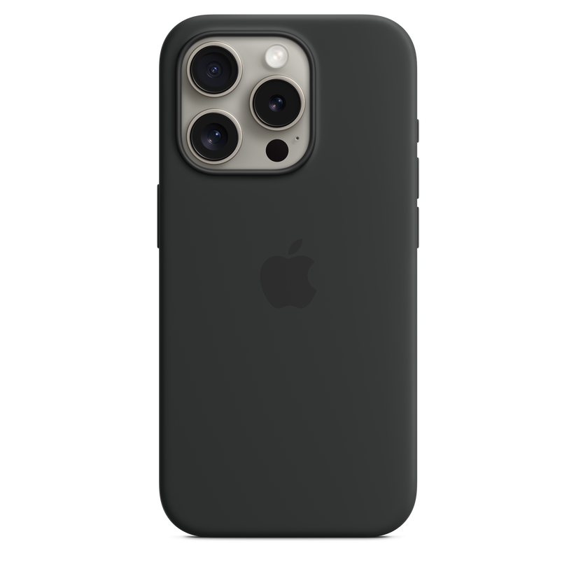 iPhone 15 Pro MagSafe–rögzítésű szilikontok – fekete - iSTYLE HU